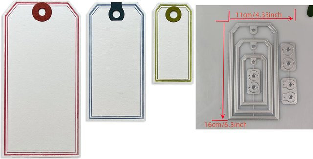 Handgefertigte Metall-Stanzformen und Stempel mit Weihnachtsetikett 2024 in Silber für Scrapbooking, Basteln und Grußkarten - Bild 1