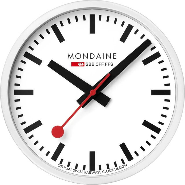 Mondaine Wanduhr A990.CLOCK.10SBB Weiß, Durchmesser: 25 cm - Bild 1