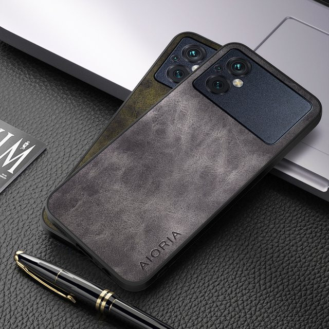 Luxus PU Leder Handyhülle für Xiaomi Poco M4 Pro, M5s und Poco M3 Pro in Grau - Bild 1