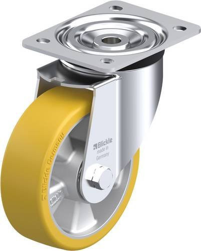 Blickle L-ALTH 150K Lenkrolle in Silber und Gelb mit 150 mm Rad-Durchmesser und 400 kg Tragfähigkeit - Bild 1