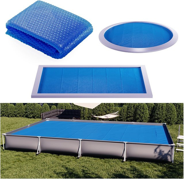 OK-Living Eckige Solarfolie für Pool in Blau, Solarabdeckplane aus Polypropylen, B x L: 800 x 500 cm - Bild 1