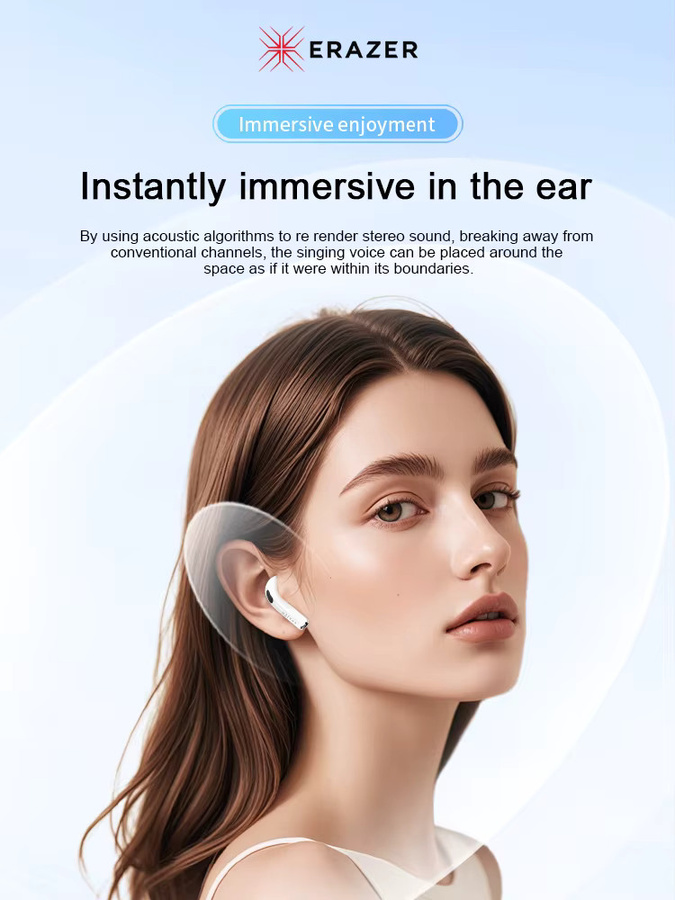 Lenovo HT98 Kabellose Bluetooth In-Ear Kopfhörer mit intelligenter Anrufgeräuschunterdrückung und geringer Latenz in Weiß - Bild 3