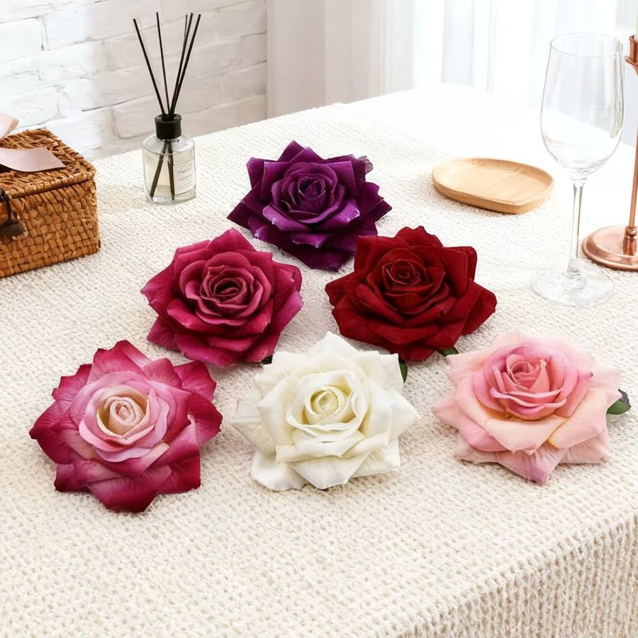Smr Künstliche Seidenrosen Köpfe in Lila für Scrapbooking, DIY Blumenkränze und Hochzeitsdekoration, 30 Stück - Bild 4