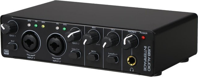 TOMTOP JMS USB-Audio-Interface Soundkarte mit 48V-Phantomspeisung, Schwarz - Bild 1