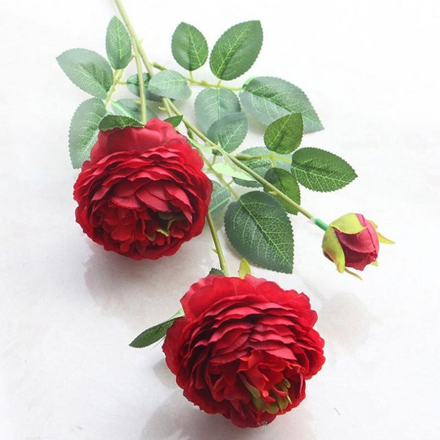 Charm Künstliche Pfingstrosen aus Seide für Hochzeit und Dekoration in Rosa, Weiß und Rot - Bild 1