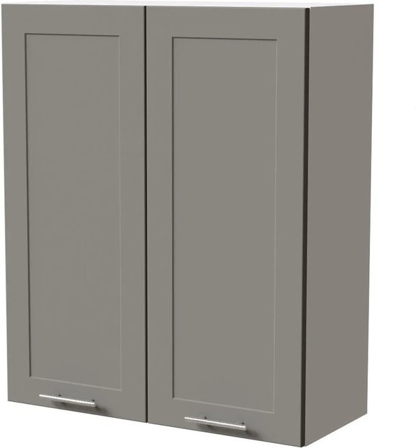 Feldmann-Wohnen Hängeschrank Oslo W4 Küchenschrank in Weiß und Staubgrau Matt mit Soft-Close-Türen, B/T/H: 80 x 32,5 x 96 cm - Bild 1