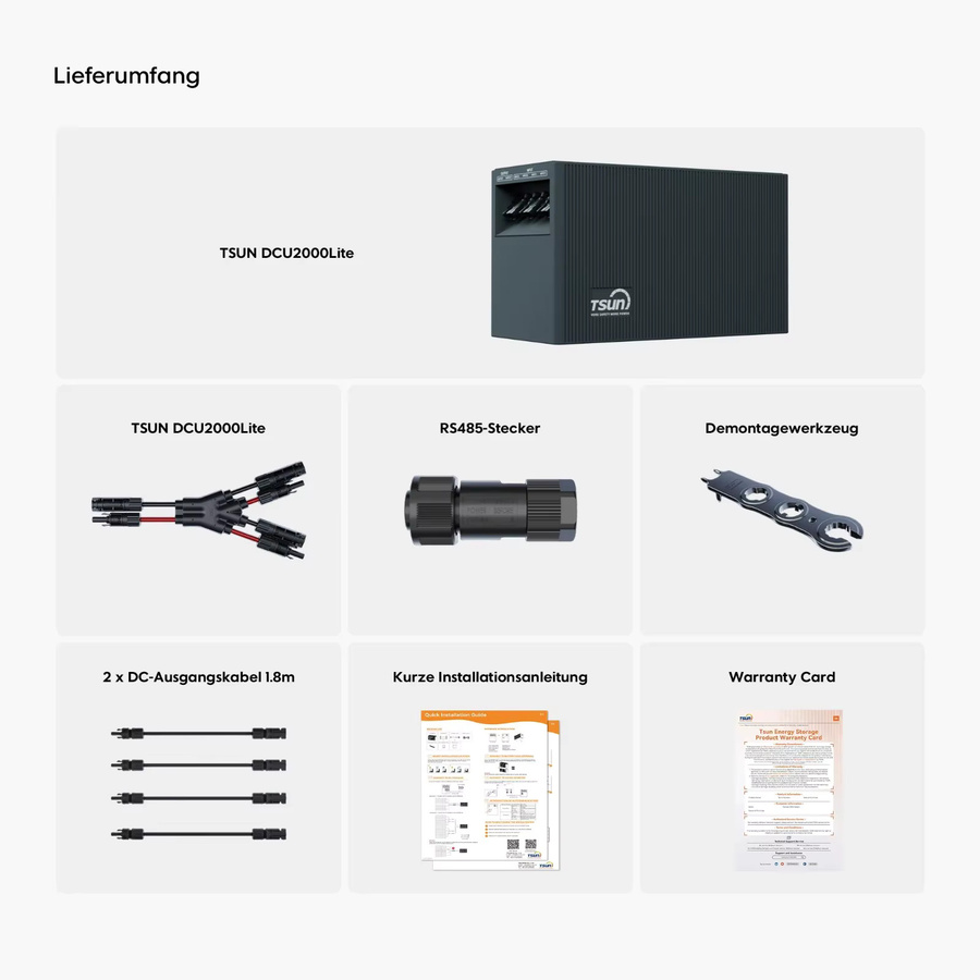 TSUN DCU2000Lite Speicher für Balkonkraftwerke mit 2 kWh Kapazität, 2400W PV-Eingang, 2 MPPT für bis zu 4 Solarpanels und IP65 Schutz - Bild 7
