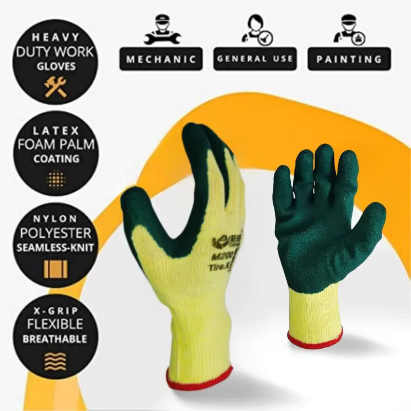 Super Grip Maurerhandschuhe aus atmungsaktiver Baumwolle mit dicker Gummibeschichtung und Schweißdocht-Funktion - Bild 2
