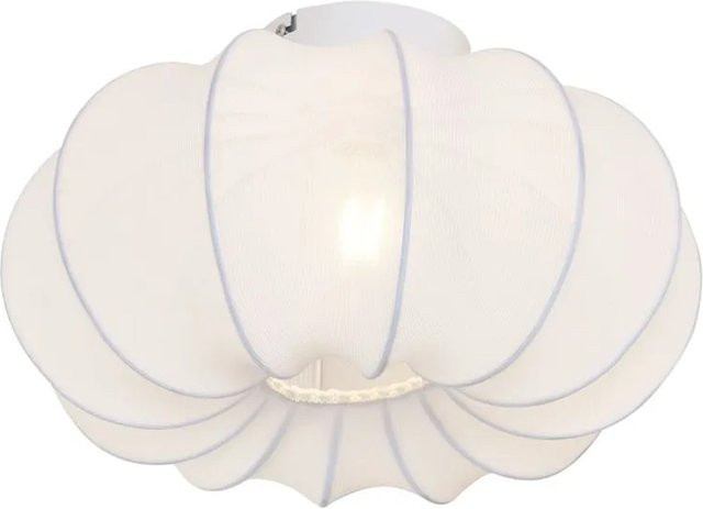 QAZQA Japandi Deckenleuchte Asyesha in Weiß mit Textilschirm und Blumenform, Durchmesser: 37 cm - Bild 1