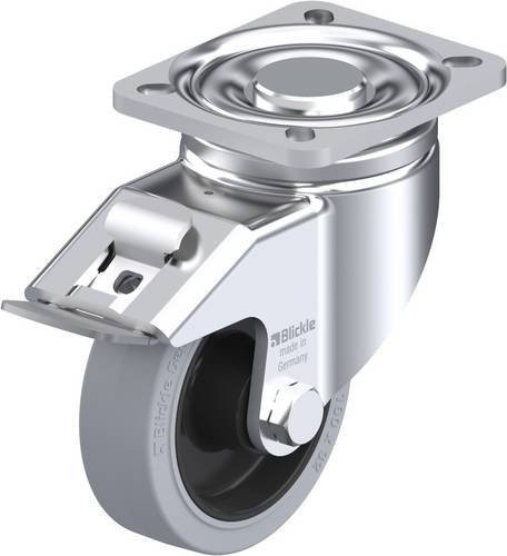 Blickle Lenkrolle LH-POEV 100XR-1-FI-SG mit Feststeller, Rad-Durchmesser: 100 mm, Tragfähigkeit: 200 kg, Farbe: Grau/Schwarz/Silber - Bild 1