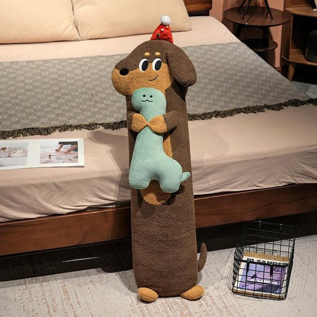 GDzaccly Kawaii Dackel Hund Stofftier Plüschtier Kissen 90cm - Bild 1