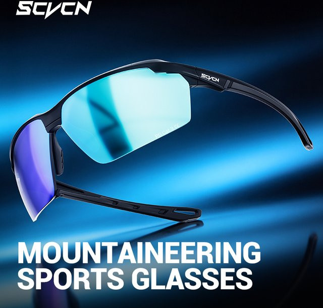 SCVCN Sportsonnenbrille, Vollrand, Schwarz, Kunststoff, polarisiert - Bild 1