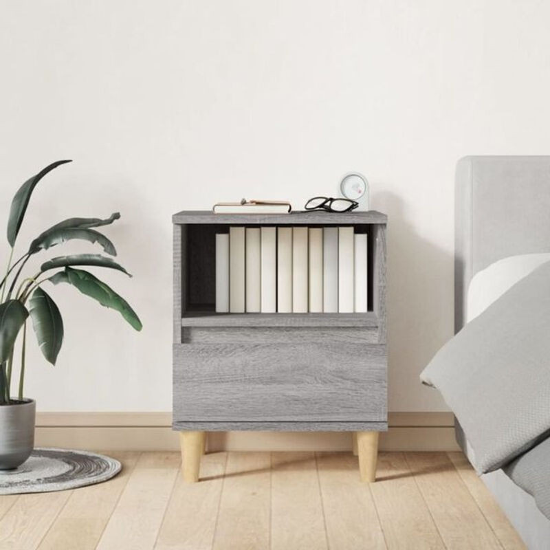 Nachttisch Vidaxl in Grau Sonoma im skandinavischen Design, B/T/H: 40 x 35 x 50 cm - Bild 1
