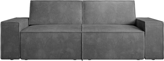 Vente-unique Sofa Amelia Anthrazitgrau mit Cord-Bezug Breite: 230 cm - Bild 1