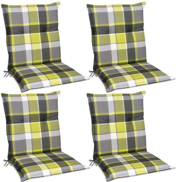 Beautissu Sunny GR Niederlehner 4-teiliges Set, Grün Kariert, B/T/H: 100 x 50 x 6 cm - Bild 1
