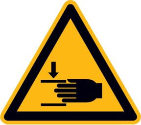 SafetyMarking Warnschild Folie SL Warnung vor Handverletzungen in Gelb, Breite: 100 mm - Bild 1