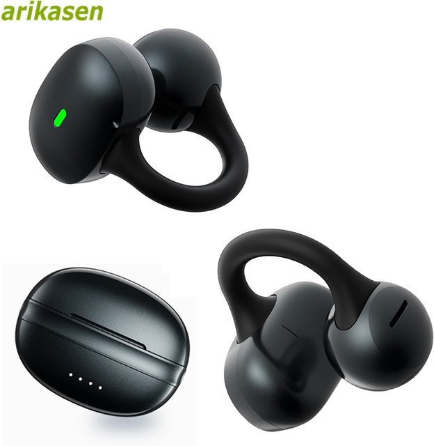 Arikasen Clip-on-Ohrhörer Bluetooth 6.0 Wireless Open-Ear-Kopfhörer mit 4-Mic ENC für Clear Call in Schwarz - Bild 1