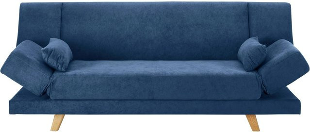 Bessagi Home Schlafsofa Funky in Blau aus Webstoff mit Click-Clack-Funktion - Bild 1