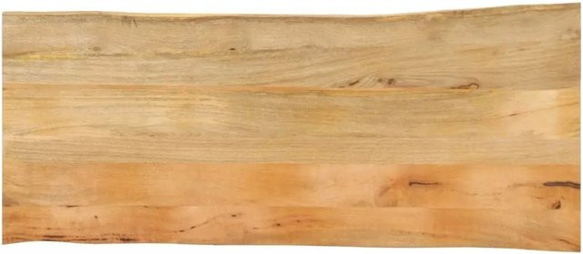 vidaXL Tischplatte aus massivem Mangoholz mit Baumkante, Farbe: Braun, B/T/H: 140 x 60 x 2,5 cm - Bild 1