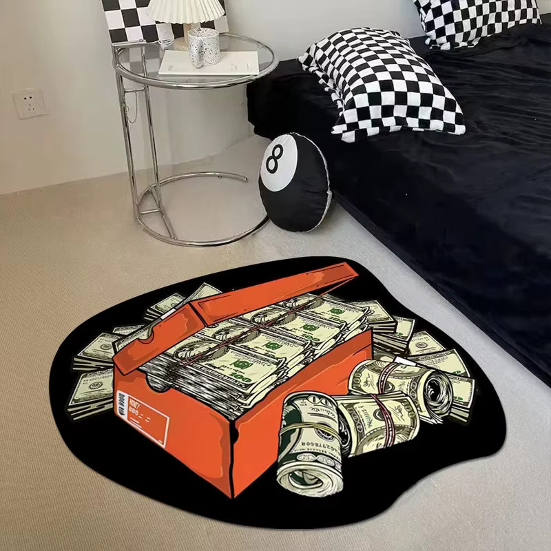 VIKAMA Geldschein-Bodenmatte mit Dollar-Design, rutschfester und weicher Teppich in Multicolour für Schlafzimmer, Badezimmer und Eingangsbereich - Bild 2