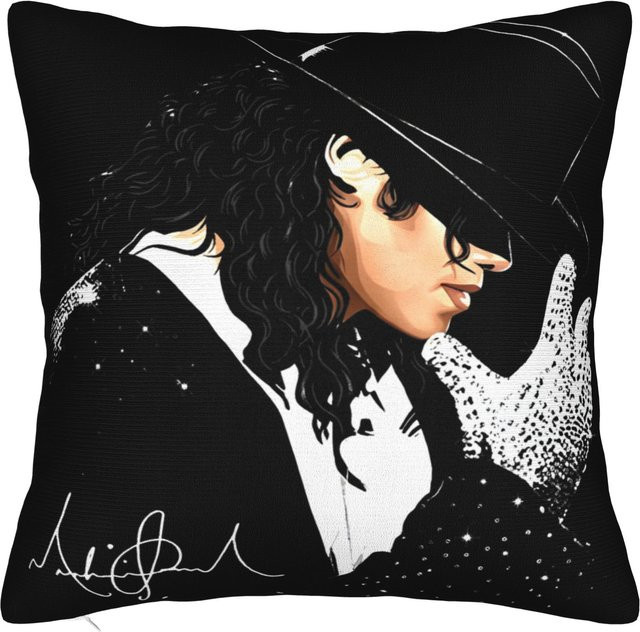 Delampa Kissenbezug Michael Jackson Heal The World aus Kurzplüsch, Schwarz, B/B: 45 x 45 cm - Bild 1