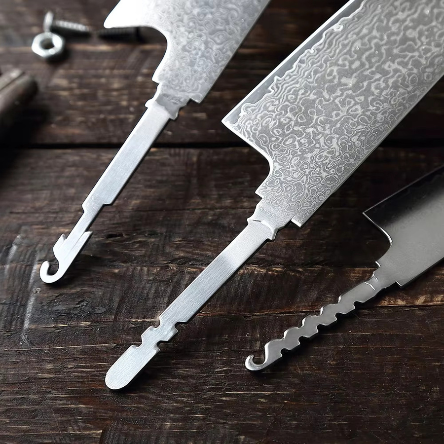 Xituo Damaststahl Küchenmesser-Set in Silber, DIY-Messer mit 67 Schichten für Fleisch und Fisch - Bild 4
