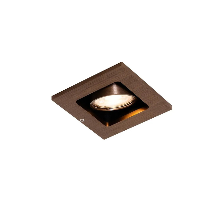 QAZQA Moderner Einbaustrahler Qure in Dunkelbronze, verstellbar und dimmbar, Aluminium mit GU10 Fassung - Bild 2