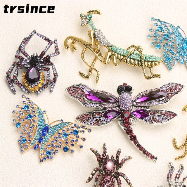 Trsince Brosche, Spinne, schwarze Kristall, Unisex - Bild 1