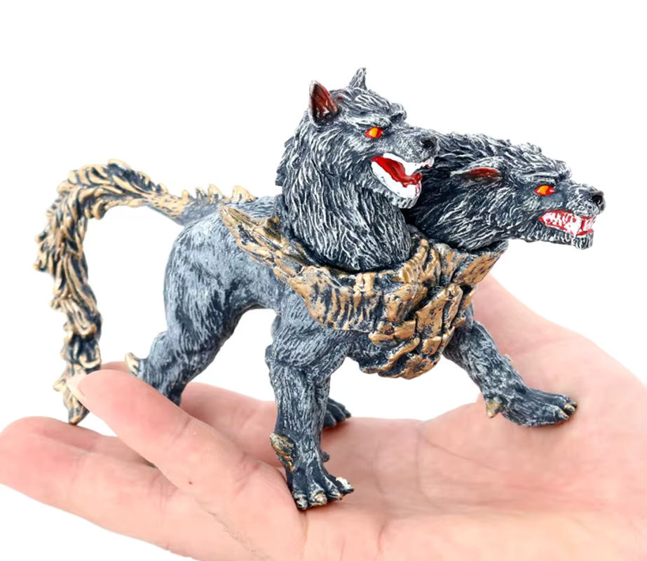 ODILO Cerberus Figur Mythischer zweiköpfiger Hund als Desktop Ornament aus Kunststoff in Mehrfarbig - Bild 5