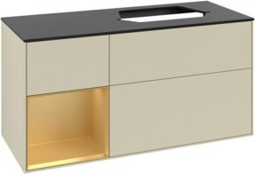 V&B Waschtischunterschrank Finion in Lackoptik mit Regal links, Breite: 120 cm, Tiefe: 50,1 cm, Höhe: 50,1 cm - Bild 1