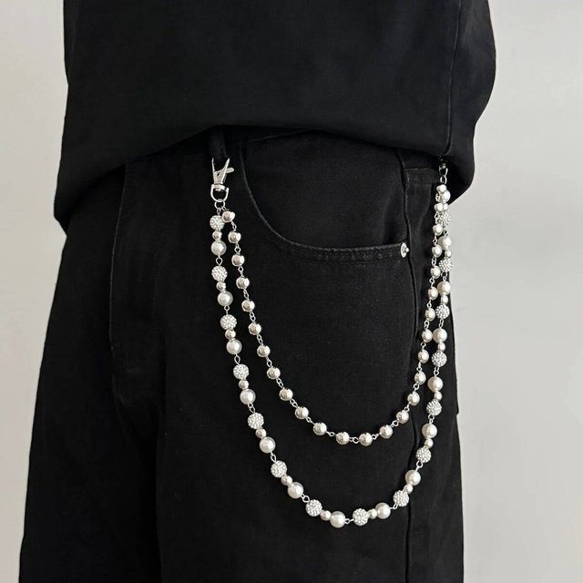 KunJoe Hosenkette, Doppelschicht, Strass, Perlen, Herren - Bild 1
