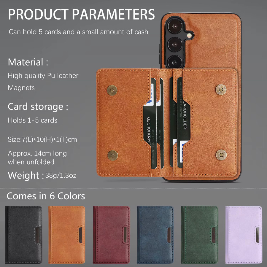 2-in-1 Ledertasche für Samsung Galaxy A14 A15 A16 A17 A26 A34 A35 A36 A52 A53 A54 A55 4G 5G mit magnetischem Kartenfach in Schwarz - Bild 5