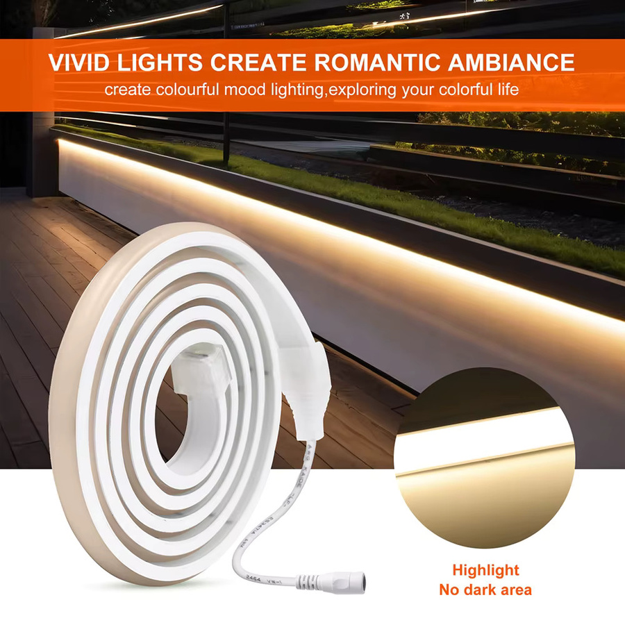RAZEND COB LED Neon Streifen IP68 wasserdicht, dimmbar, Farbe: Weiß, 12V, flexibles Band mit 320 LEDs für lineare Beleuchtung - Bild 5
