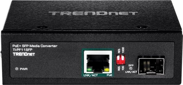 Trendnet TI-PF11SFP Netzwerk-Medienkonverter GigE mit RJ-45 und SFP Anschluss in Schwarz - Bild 2