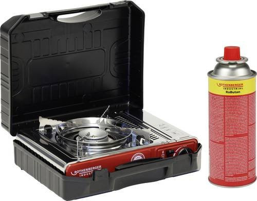Rothenberger Industrial Gas Camping Kocher Deluxe RS 220 mit RoButan 220g in Edelstahl Silber - Bild 1