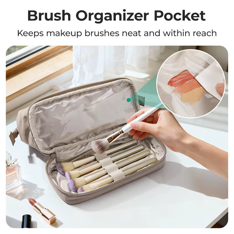 BAGSMART Make-up-Tasche als gepolsterter Reise-Kulturbeutel für Damen in Schwarz - Bild 3