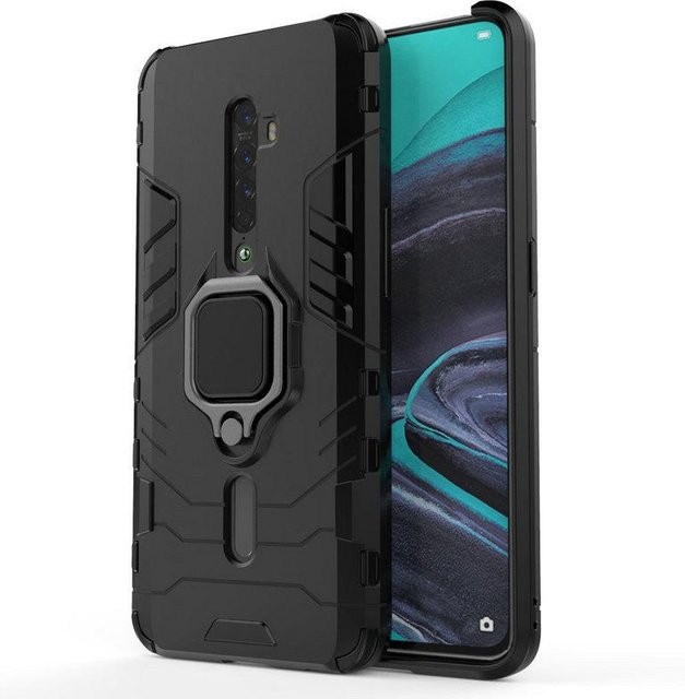 Oppo Reno 2 3D Ring Armor Handyhülle in Schwarz für Oppo Reno Z, A9, A5 (Modell CPH1907 PCKM00 PCKT00) - Bild 1