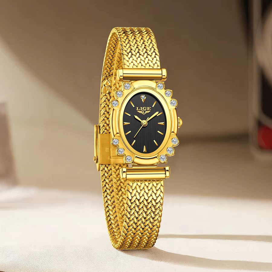 LIGE Armbanduhr Quarz, Gold, Diamant, Damen - Bild 2