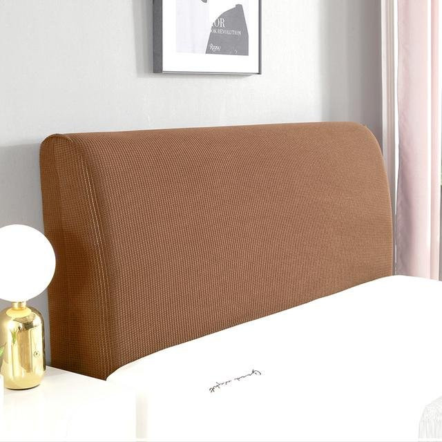 Super Six Kopfteil-Abdeckung aus Plüsch in Kaffeebraun, elastische Bett-Kopf-Abdeckung mit Staubschutz, Breite: 230 cm - Bild 1