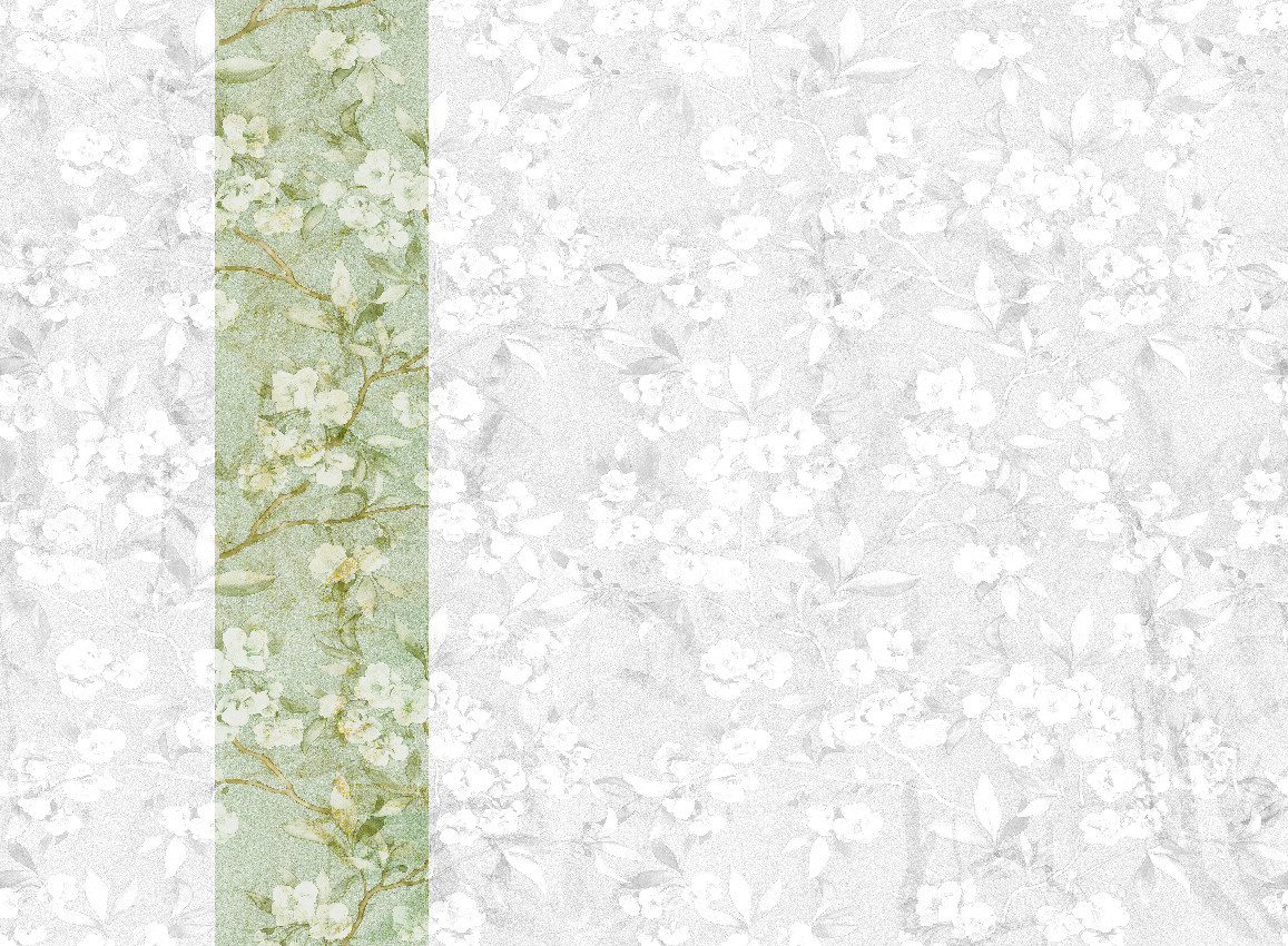 Jannelli & Volpi Mural Momo Green Panel 2 Florales Vinyl Wandpaneel in Grün - Bild 1
