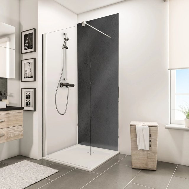 Schulte Duschrückwand DecoDesign in Stein-Optik Anthrazit Hochglanz B: 150 cm, H: 255 cm - Bild 1