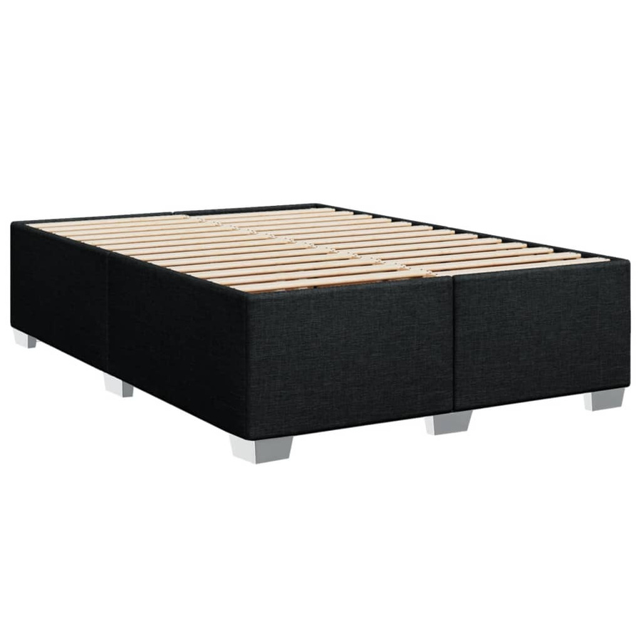 vidaXL Bettgestell ohne Matratze in Schwarz mit Stoffbezug, B/T/H: 140 x 200 cm - Bild 3