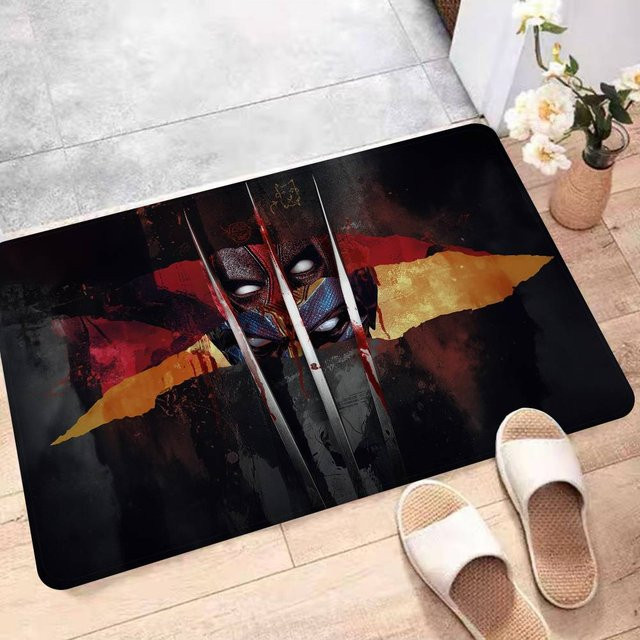 Miniso Deadpool & Wolverine Bodenteppich mit Grafikdesign, Mehrfarbig, B/T: 60 x 40 cm - Bild 1