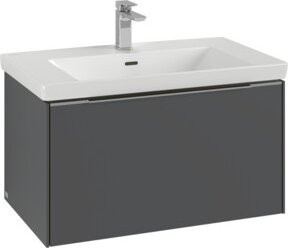 Villeroy & Boch Waschtischunterschrank Subway 3.0 in Grau, Wandhängend, mit LED-Beleuchtung und Innenschubladen, B/T/H: 77,2 x 42,9 x 47,8 cm - Bild 1