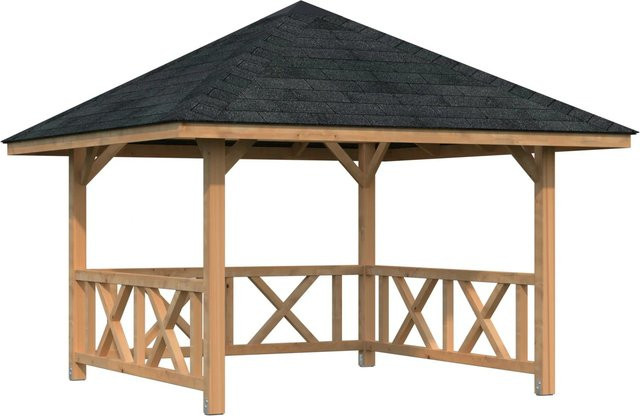 Palmako Holz-Pavillon Bianca aus Fichtenholz in Braun, B/T/H: 300 x 300 x 319 cm - Bild 1