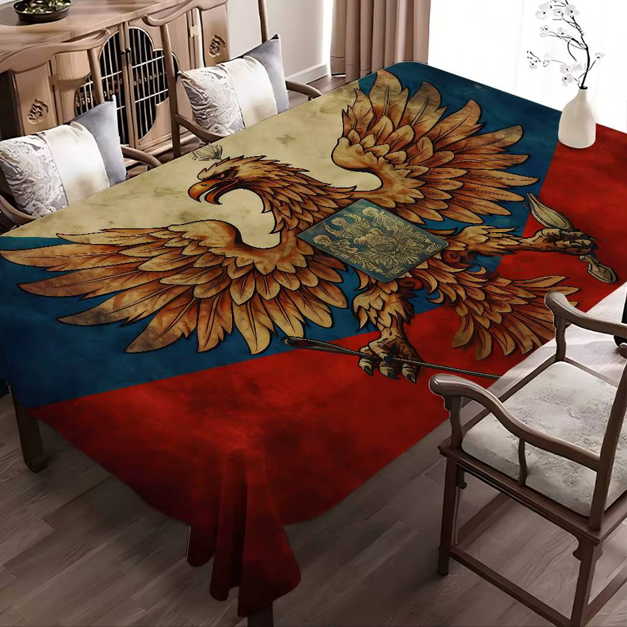 Potdemiel Tischdecke mit russischem Flaggenmuster in Rot, rechteckig und waschbar für Picknick und Party - Bild 1