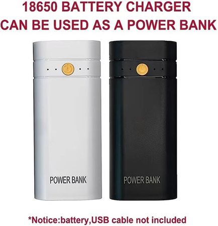 BRYNTHORX DIY Powerbank-Set mit USB Typ-C Schnellladung für 2x 18650 Akkus in Weiß