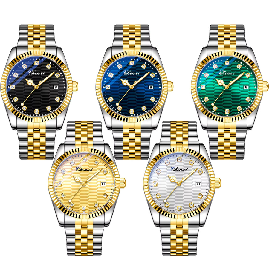 CHENXI Armbanduhr Automatik, Edelstahl, Blau, Herren - Bild 3