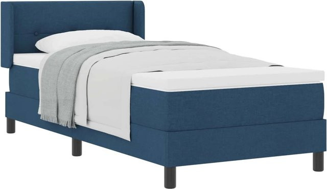 vidaXL Boxspringbett mit Matratze Blau B/T/H: 90 x 200 x 140 cm - Bild 1