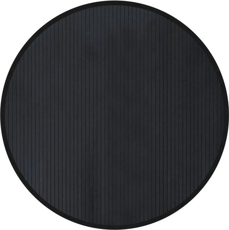 vidaXL Teppich Rund Schwarz aus Bambus und Polypropylen Durchmesser: 100 cm